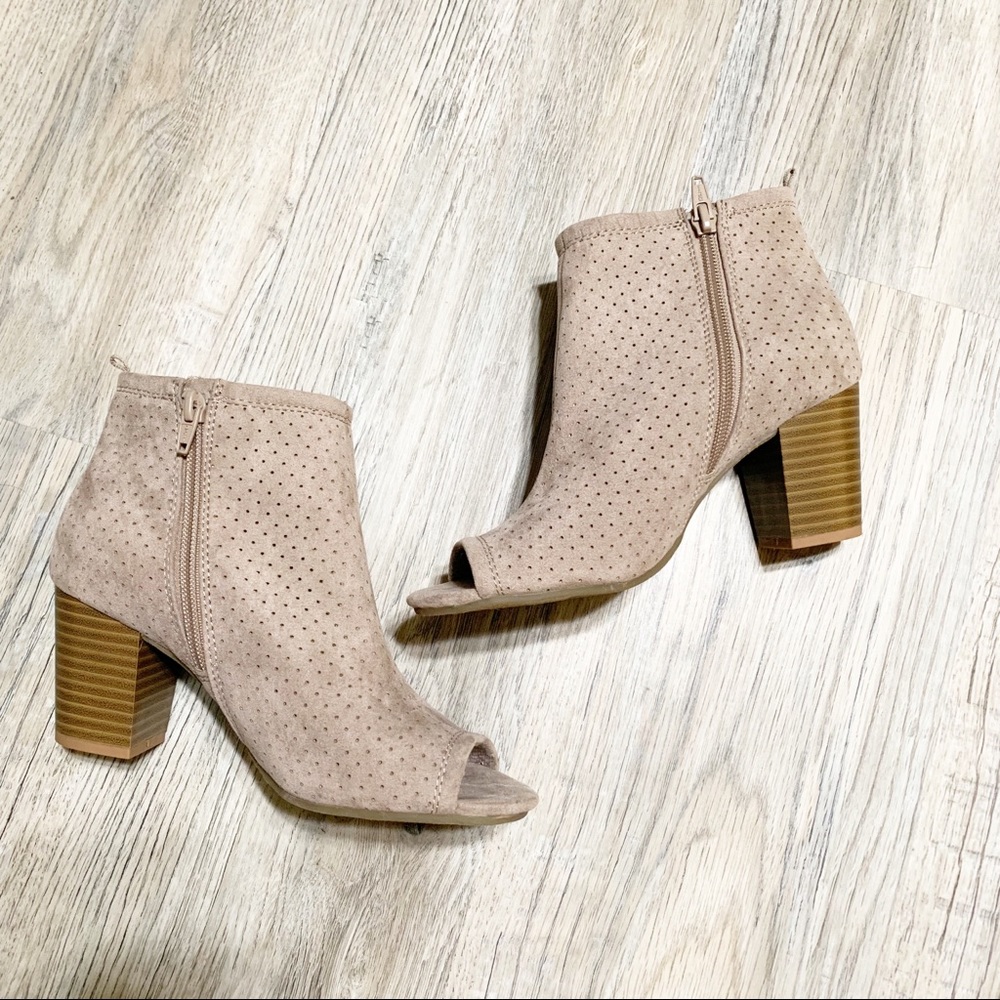 COPY - Old navy taupe peep toe heel booties